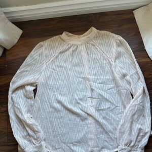 Free People Cream Blouse with Subtle Pattern
